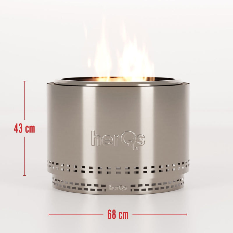 HerQs Chief stainless steel fire pit 68cm (British brand)