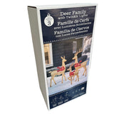 Gold deer family set of three with LED lights UK version