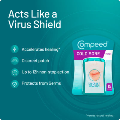Compeed cold sore treatment patches invisible 15 pack - British product