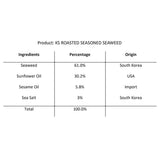 Kirkland Signature Roasted Seasoned Seaweed 10 x 17g, UK version