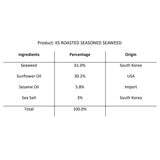 Kirkland Signature Roasted Seasoned Seaweed 10 x 17g, UK version