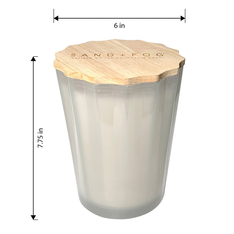 Sand & Fog Scalloped Fragranced Candle with 3 fragrances 3.3kg (British brand)
