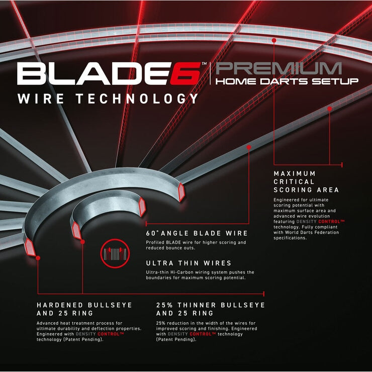Winmau Blade 6 dartboard 18 inch, UK version
