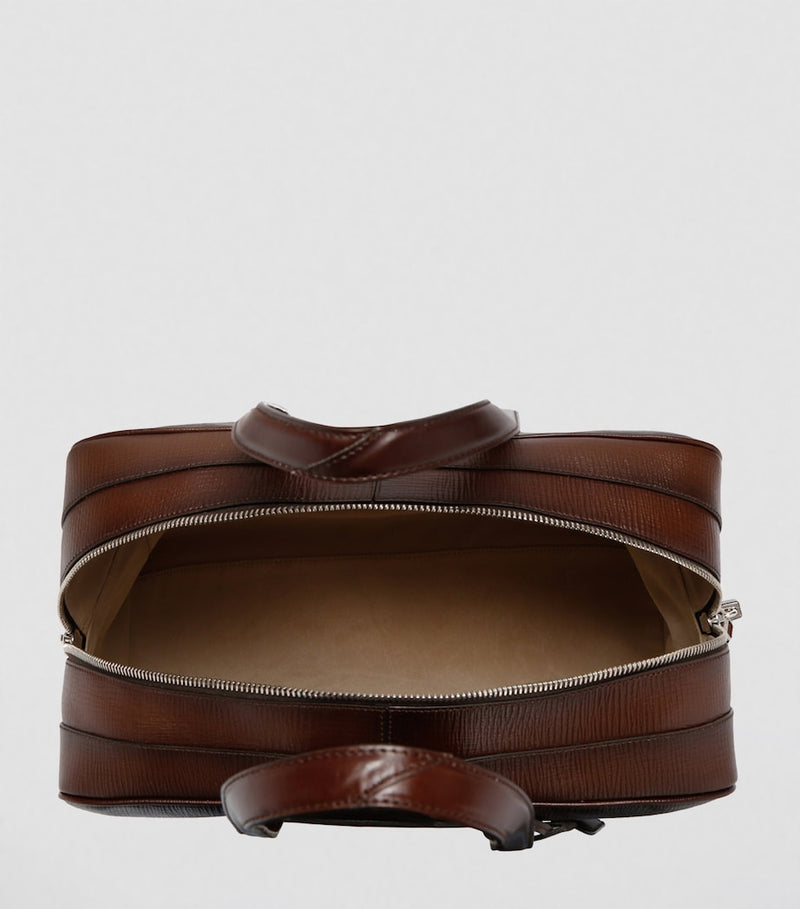 Santoni smooth leather weekend bag (British brand)