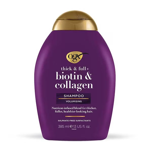 OGX Thick Full Biotin Collagen Shampoo 385ml, imported from the UK