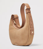 Aspinal of London Soho Crescent shoulder bag in suede, UK version
