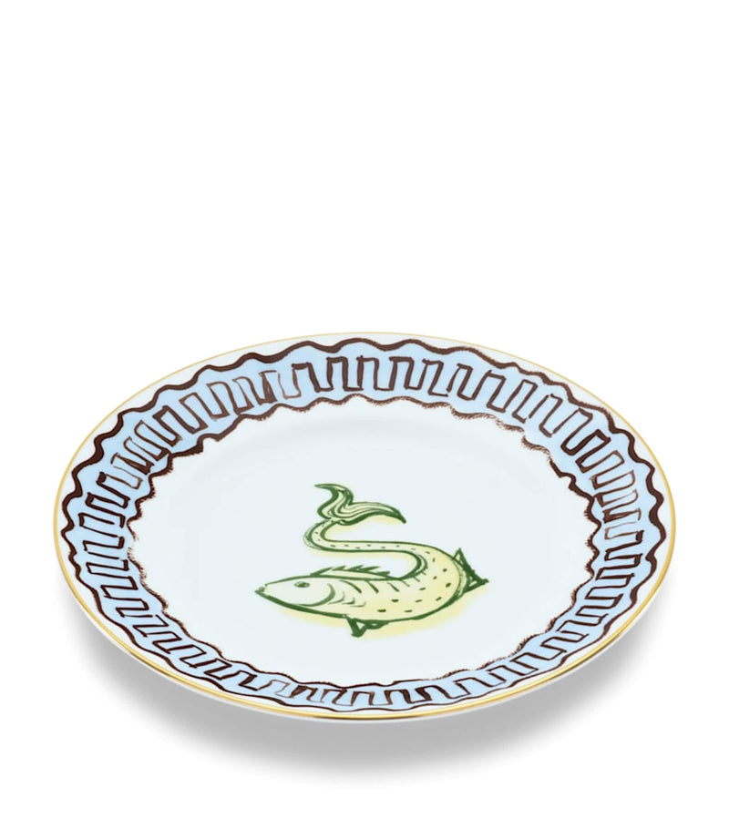 GINORI 1735 porcelain dessert plate with gold threading 22cm, UK version