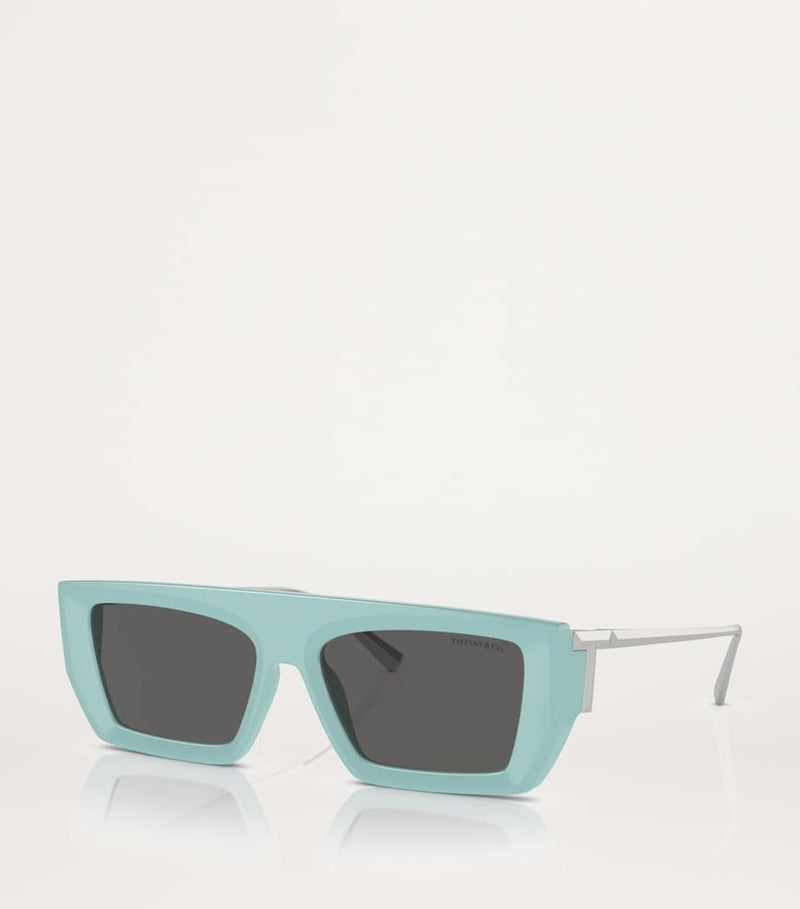 Tiffany & Co. injected rectangular sunglasses with blue tips, from the UK