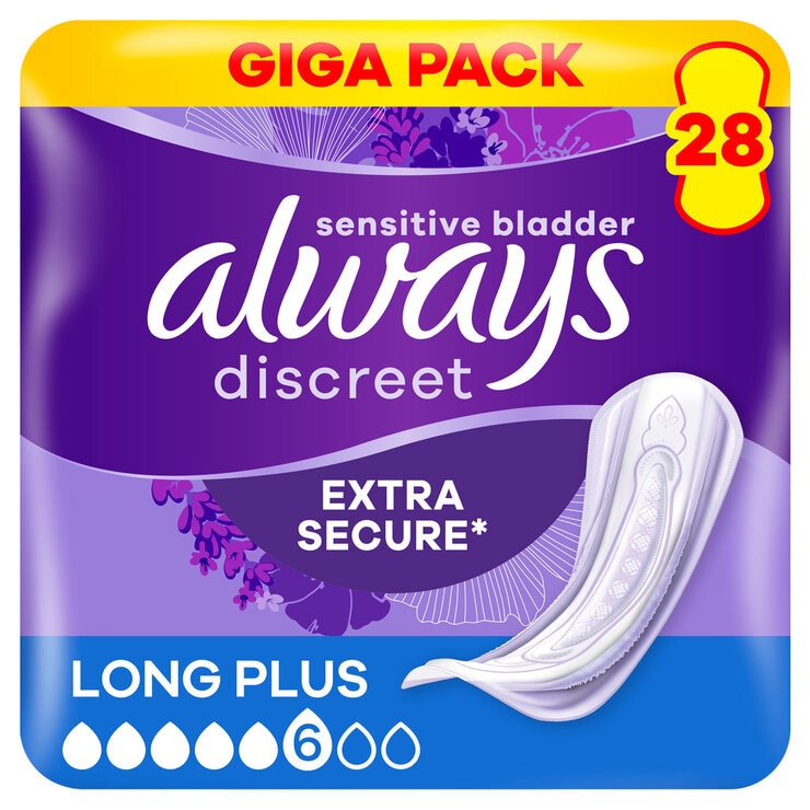 Always Discreet Long Plus Pads 2 x 28 pack (British brand)