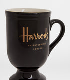 Harrods pedestal mug with gold-trimmed base and logo, 284ml capacity - British product