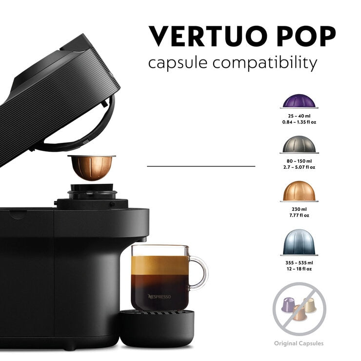 Nespresso De'Longhi Vertuo Pop coffee machine black (British brand)