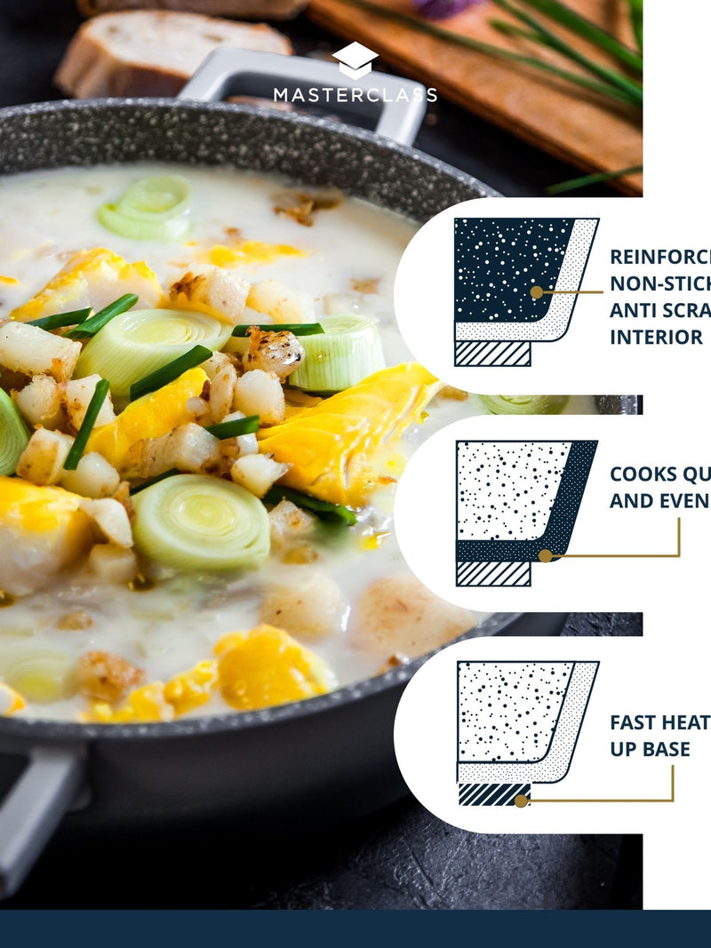 Masterclass Grey 4L Shallow Casserole Dish, imported from the UK