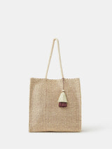 Next Accessorize Gold Stripe Woven Beach Bag- Buy online at McGrocer