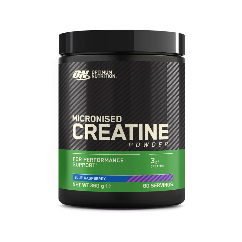 Optimum Nutrition creatine powder blue raspberry 2x360g pack, imported from the UK