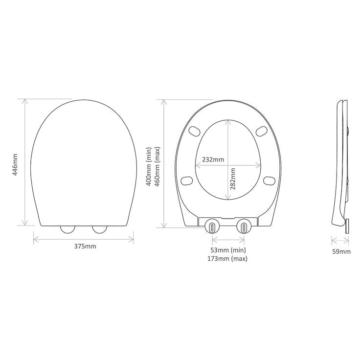 Tavistock soft close thermoset toilet seat, imported from the UK