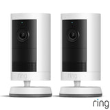 Ring outdoor camera 2 pack with extra battery - British product