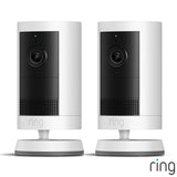 Ring outdoor camera 2 pack with extra battery - British product