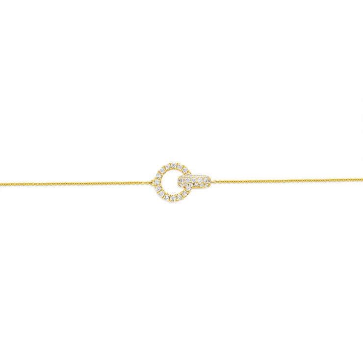 0.50ctw Round Brilliant Cut Diamond Bracelet 14ct Yellow Gold - British product