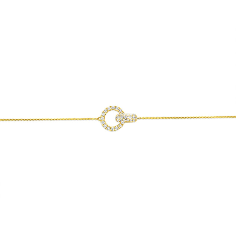 0.50ctw Round Brilliant Cut Diamond Bracelet 14ct Yellow Gold - British product