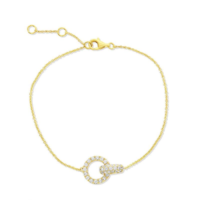 0.50ctw Round Brilliant Cut Diamond Bracelet 14ct Yellow Gold - British product