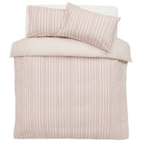 Argos Home striped seersucker pink bedding set single (British brand)