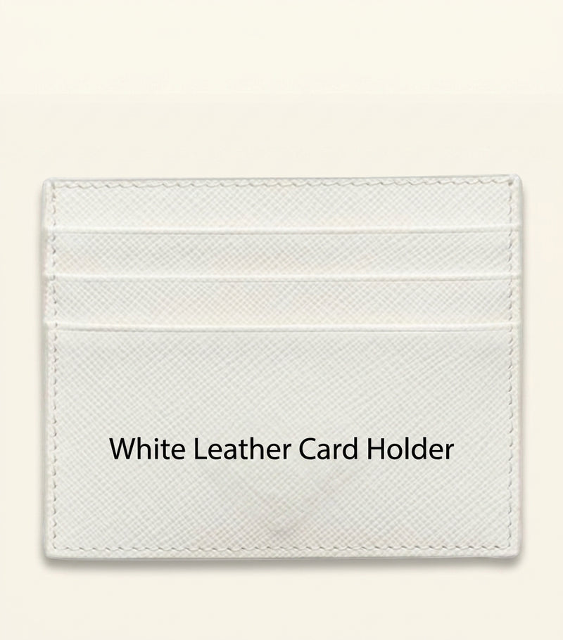 Prada Saffiano leather card holder with logo plaque, imported from the UK