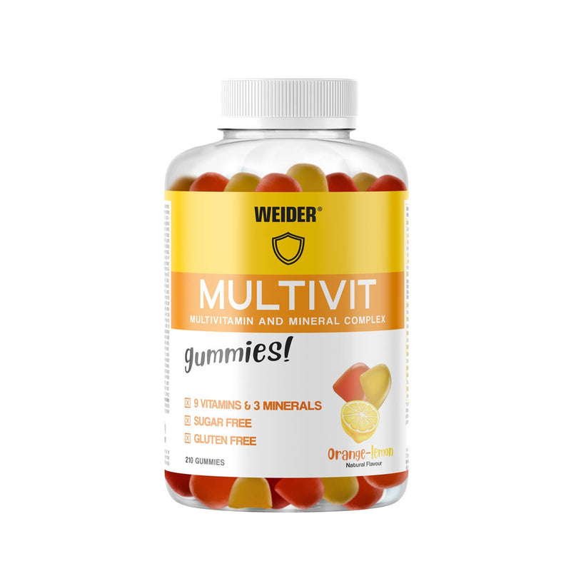 Weider adult multi vitamin gummies orange lemon flavour 210 count, UK version