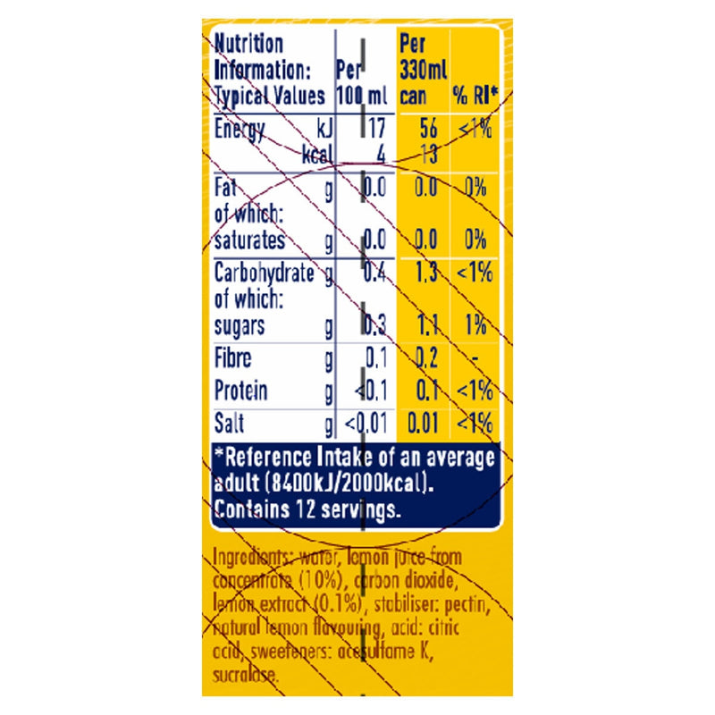 San Pellegrino Zero soft drink lemon peach clementine 330ml multipack (British brand)