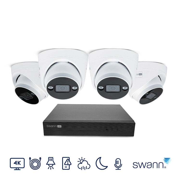 Swann 4K NVR security system 1TB 4 dome cameras - British product