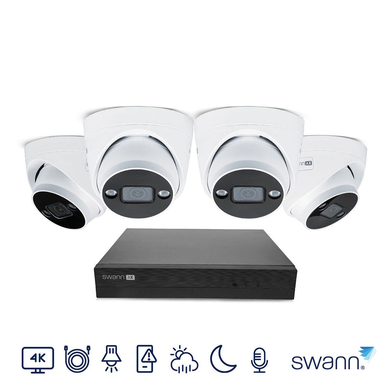 Swann 4K NVR security system 1TB 4 dome cameras - British product