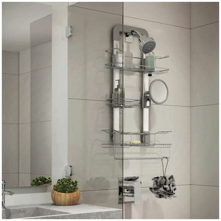 Artika Trent light grey shower caddy 73cm, imported from the UK