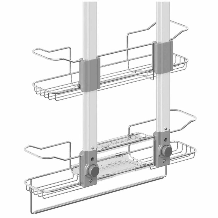 Artika Trent light grey shower caddy 73cm, imported from the UK