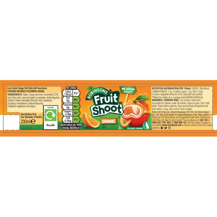 Fruit Shoot Orange juice drink 24 x 200ml - British product