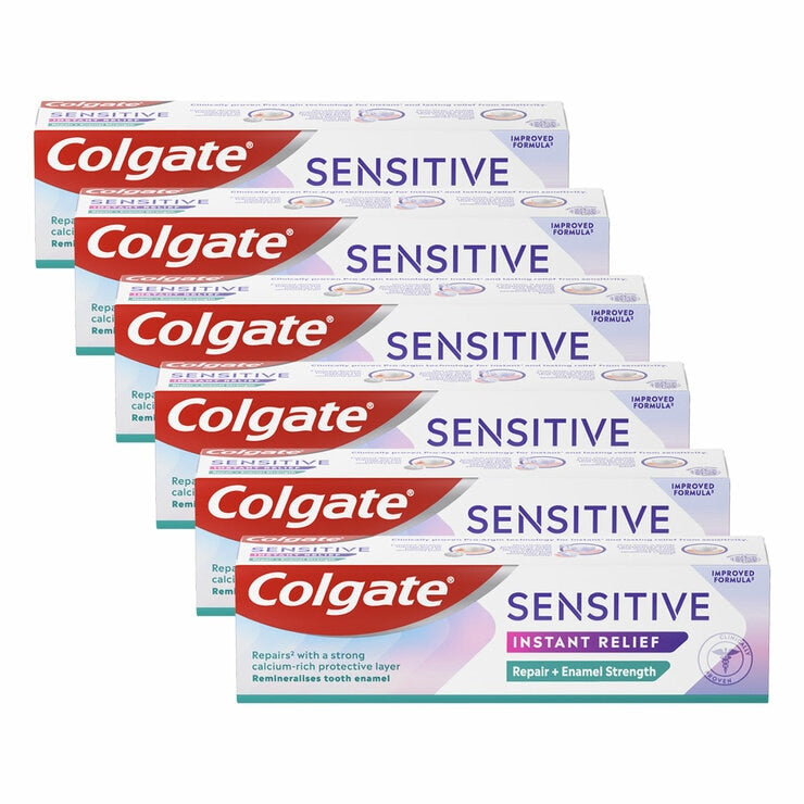 Colgate sensitive instant relief toothpaste 6x75ml (British brand)