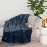 Berkshire faux fur heated throw navy 127x152 cm, imported from the UK