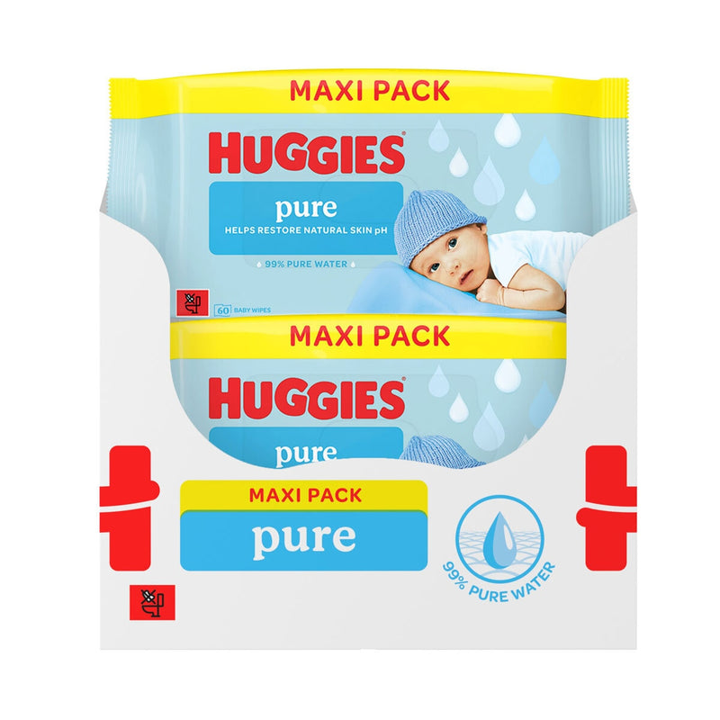 Huggies plastic free baby wipes 12x60 (British brand)