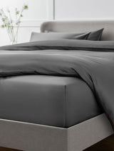 Charcoal Grey 400 Thread Count Egyptian Cotton Sateen Deep Fitted Sheet