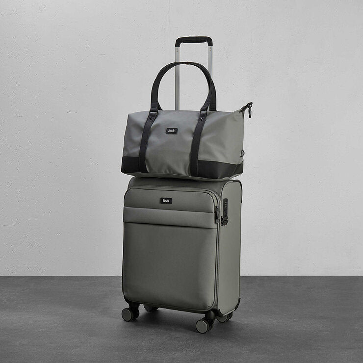 Rock 2 piece softside cabin and holdall luggage set grey, UK version