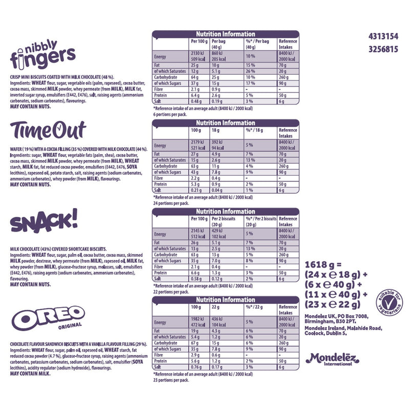 Cadbury Oreo snack assortment 64 pack - British product