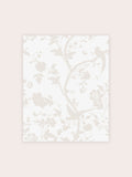 Laura Ashley White Oriental Garden pearlescent A4 wallpaper sample - British product