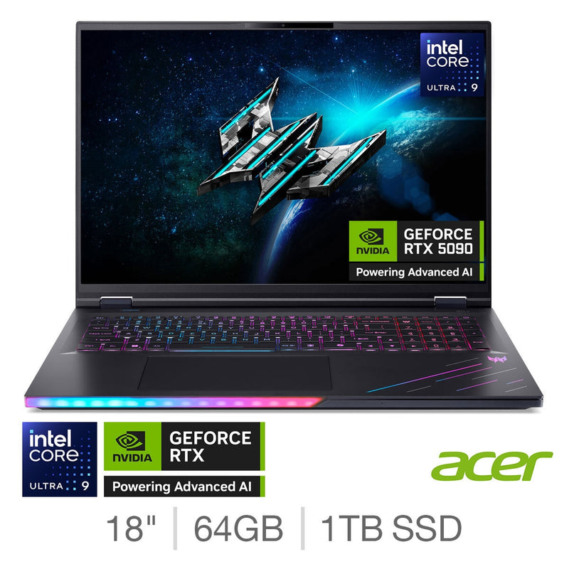 Acer Predator Helios 18 AI gaming laptop 18 inch (British brand)