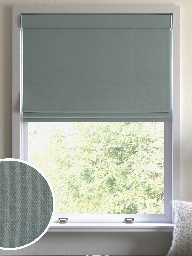 Roman blinds duck egg blue cotton made to measure (British brand)
