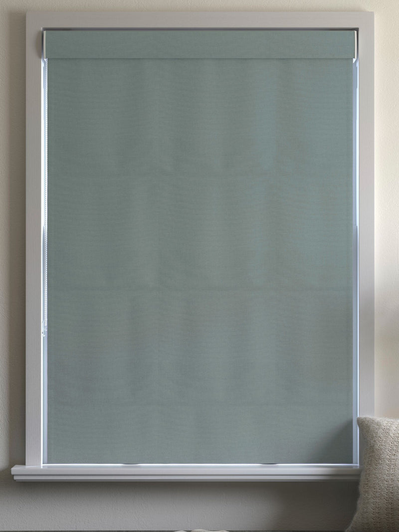 Roman blinds duck egg blue cotton made to measure (British brand)