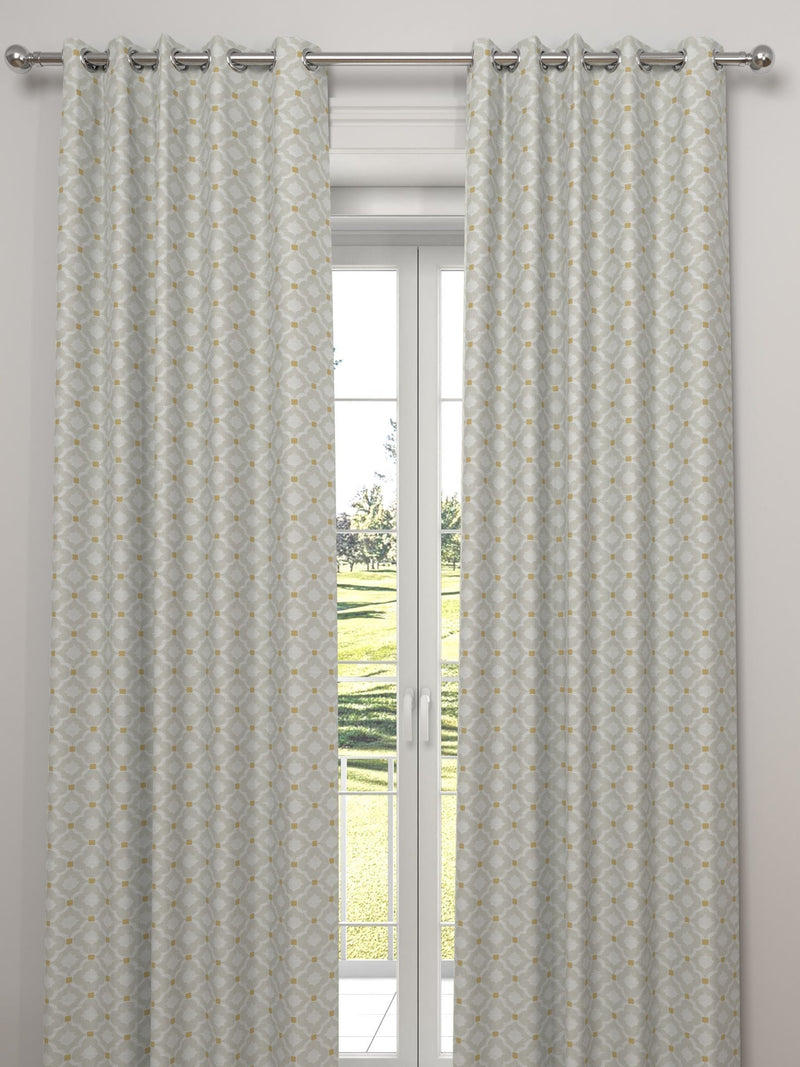 Country Geo natural grey made-to-measure curtains (British brand)