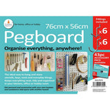 Cathedral white pegboard 76x56cm with 12 hooks (British brand)