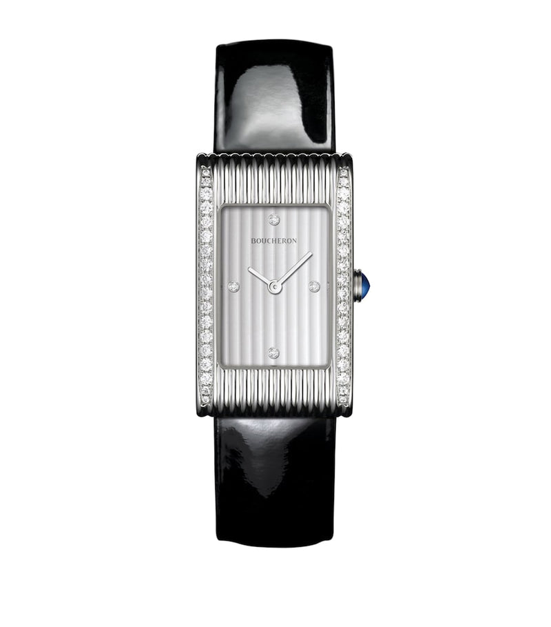 Boucheron Reflet stainless steel and diamond watch 21mm (British brand)