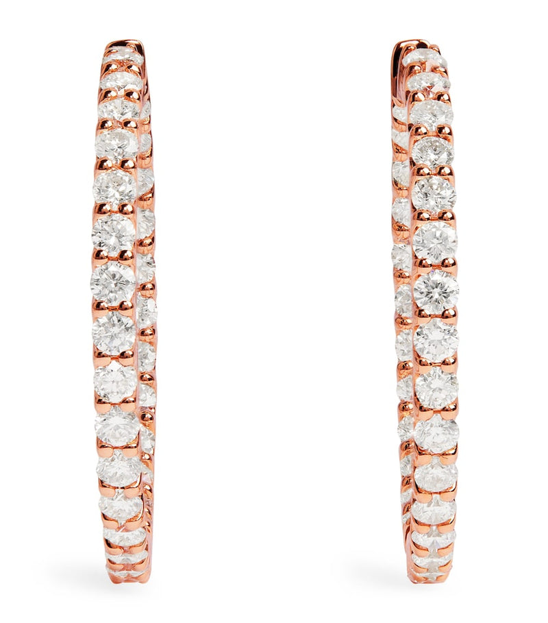 Harrods rose gold hoop earrings 2.00ctw (British brand)
