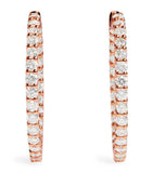 Harrods rose gold hoop earrings 2.00ctw (British brand)