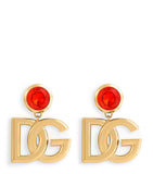 Dolce&Gabbana logo earrings gold-tone brass and crystal (British brand)