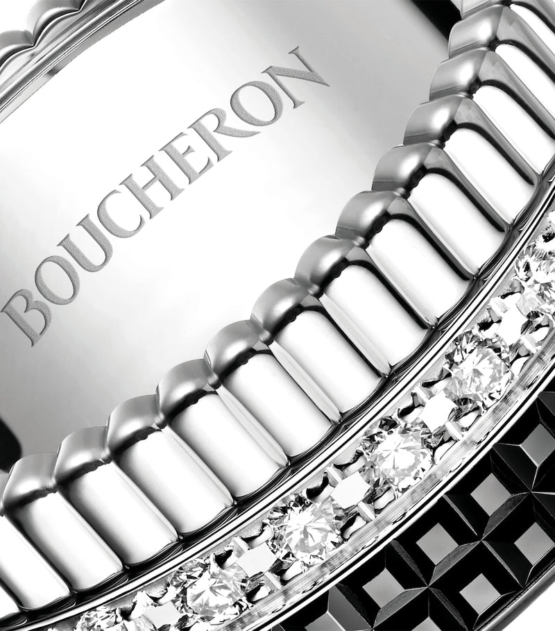 Boucheron Quatre Black ring 18-karat white gold with diamonds - British product
